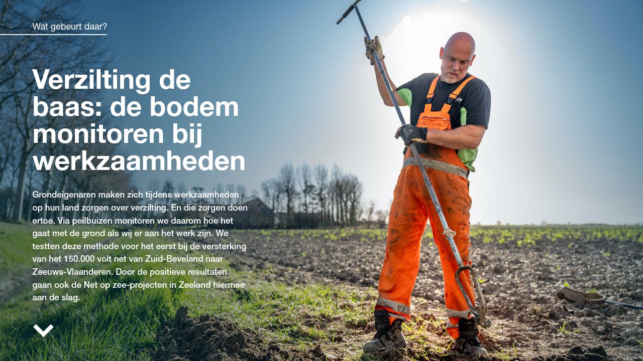 Verzilting de baas: bodem monitoren bij werkzaamheden - Contact Magazine Zeeland April 2025 - magazines.tennet.eu